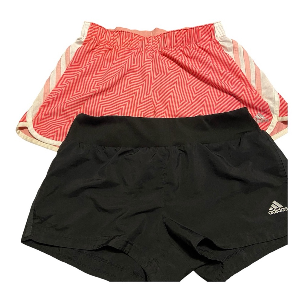 Women’s Adidas Black and Pink Shorts Set - Size Small